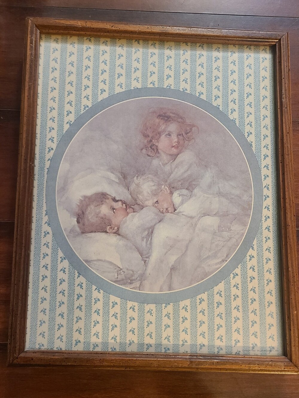 Vintage Annie Benson Muller "Bedtime" Framed Print 1930s Nursery Art No Glass